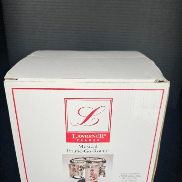 Lawrence Frames Musical Carousel Frame Wind-Up Holds Three 2" X 3" Photos. In Bo - Picture 3 of 11